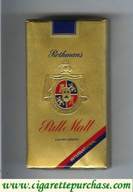Pall Mall Rothmans International Luxury Length 100s cigarettes soft box